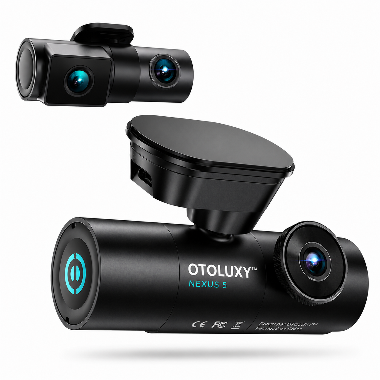 Otoluxy™ Nexus 5 – Dashcam Avant & Arrière 4K UHD avec Wi-Fi et Vision Nocturne