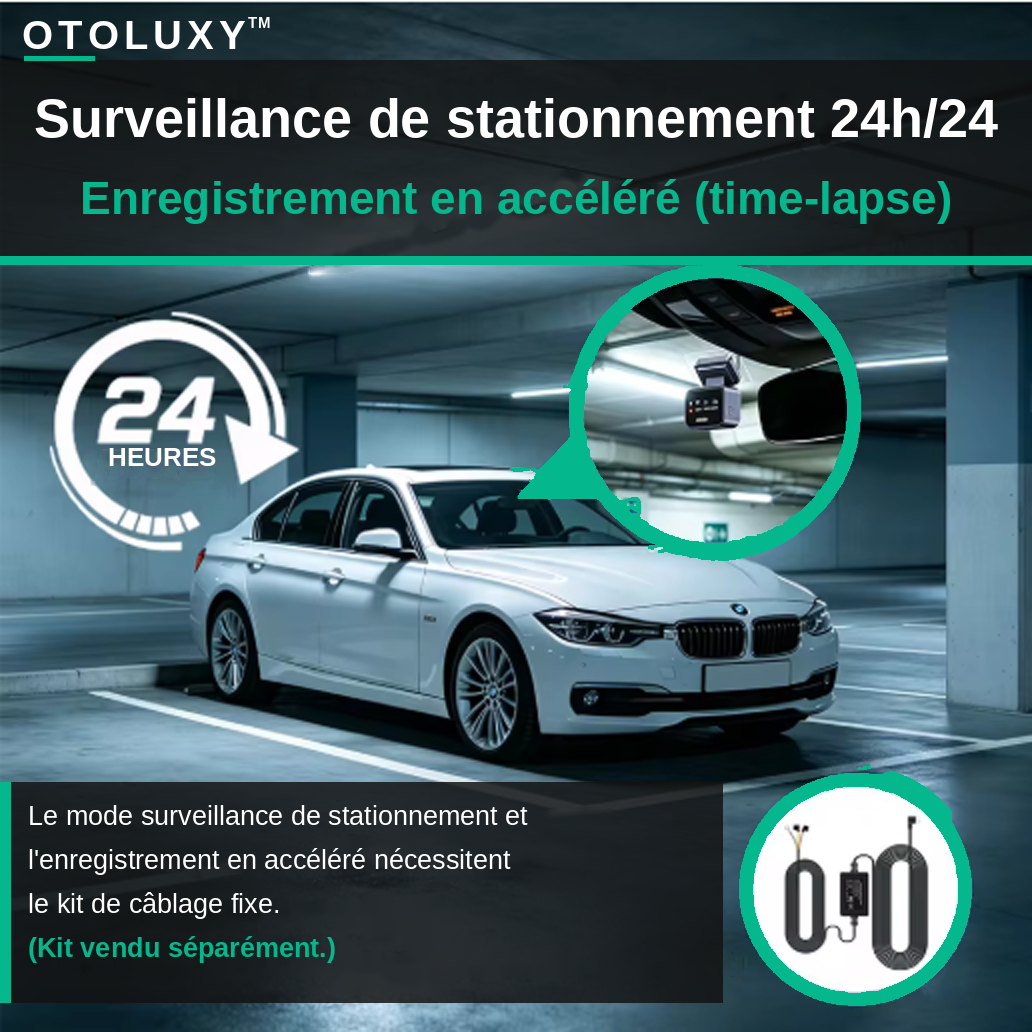 Otoluxy™ Élément E1 – Mini Dashcam 2K WiFi avec Mode Parking 24h